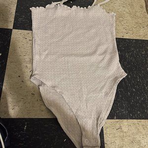 Pointelle lettuse-edge bodysuit